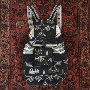 Vintage Guatemalan Woven Backpack drawstring